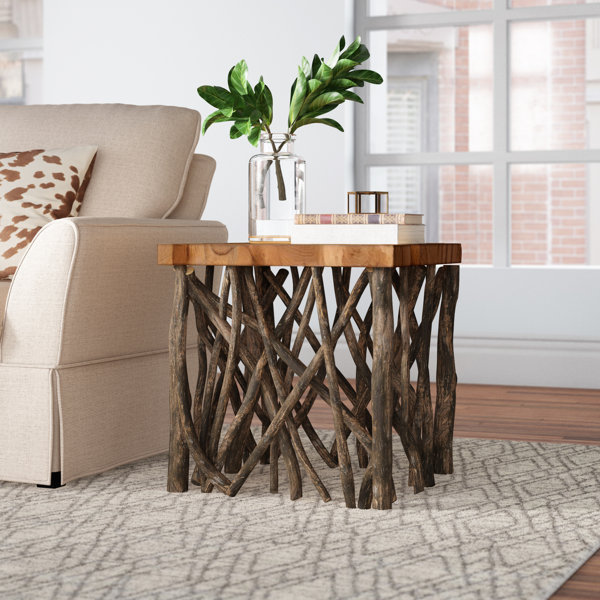 Millwood Pines Staggs 22'' Tall Solid Wood Tree Stump End Table